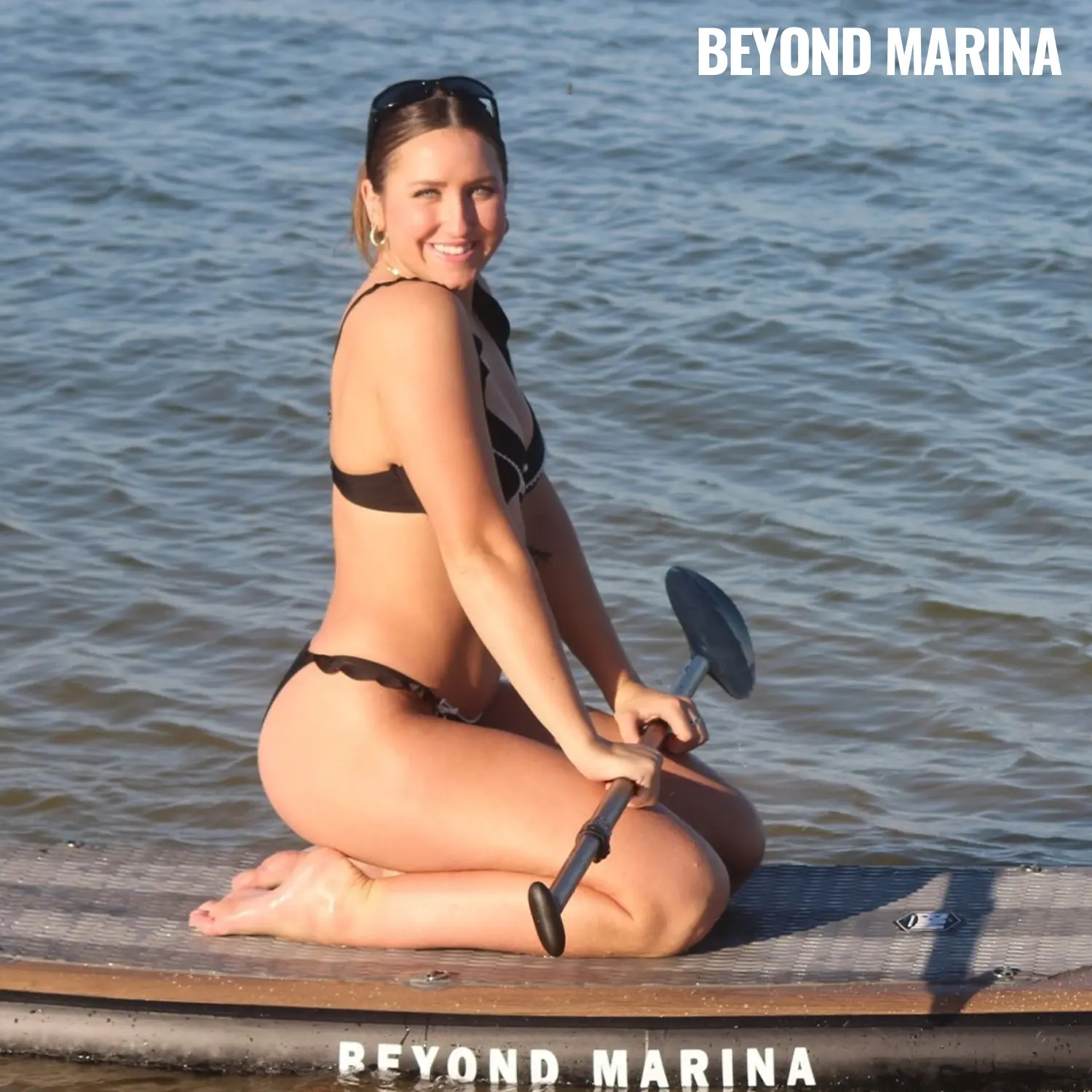 10'6" × 32" BEYOND MARINA Elegant Wooden Grain Inflatable SUP Board - Pet Friendly Paddle Board for All Skill Levels