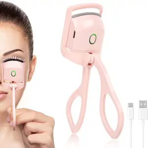 USB Rechargeable Electric Eyelash Curler, Fast Heating, Multiple Temperature Settings, Natural Curls Up To 24 Hours, Anti-Scald Silicone, Portable Makeup Tool