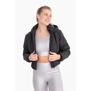 Black Cropped Puffer Jacket