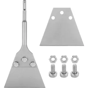 SDS Plus Floor Scraper Kit, 5 Inch x 11 Inch Tile Removal Tool with Spare  for Rotary Hammer Drill, Thinset Vinyl Scraper Adhesives Remover