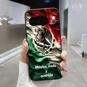 Rounded Edge Phone Case for Google Pixel 10 9 XL 8 7 Pro A Mexican Flag Reverie Pattern Anti-Scratch Shockproof Soft Liquid Silicone Protective Cover Smartphone Casing