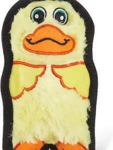 Durablez Tough Plush Squeaky Dog Toy, Duck, Yellow, XS
