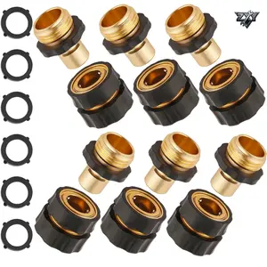 6 Set 3/4 Inch Garden Hose Quick Connector, Male and Female Quick Connect Hose Fittings