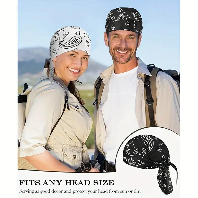 Paisley Cooling Headscarf Cap Set, Motorcycle Pirate Head Wrap Safety Helmet Liner, Elastic Fit Hand Washable Multifunctional Outdoor Headwear for Athletes & Outdoor Enthusiasts