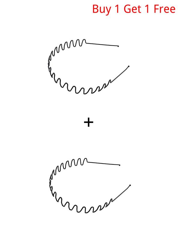 Metal Wave Hairbands, Unisex Sporty Design, Non-Slip Invisible Wear, Suitable for Daily Use & Outdoor Activities, Comfortable & Durable