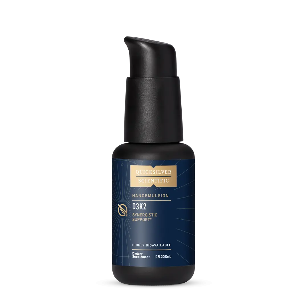 Quicksilver Scientific D3K2 - Emulsified Liquid Vitamin D3 + K2 MK7 Liposomal Supplement for Heart, Bone Health + Immune Support