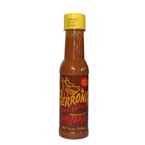 La Perrona Hot Sauce Roasted Chiltepin Pepper 5 Ounce Plastic Bottle Spicy Dip Allergen Friendly Gluten Free