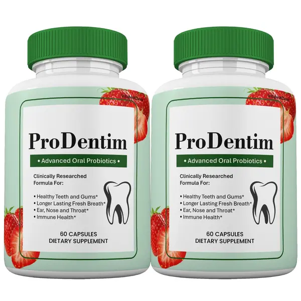 ProDentim Natural Probiotic Dietary Supplement - Microbiome Blend for Teeth, Gums & Digestive Health (2-Pack), Capsules
