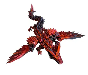 Crystal Winged Articulated Dragon - Flexi 3D Printed Dragon with Wings