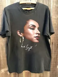 Sade Adu Vintage Short Sleeve Black Unisex Tshirt Men Women S-5XL
