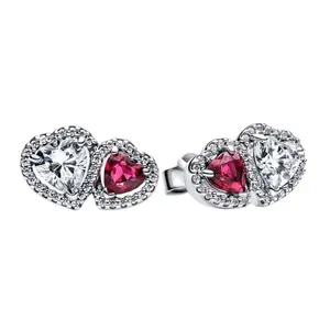 Pandora Halo Hearts Stud Earrings Sterling silver 293633C01