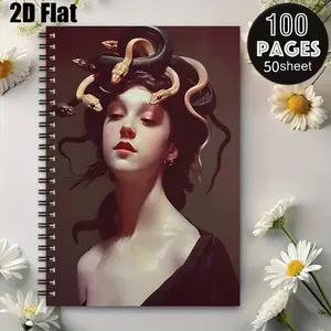 1pc Medusa Snake Hair Spiral Coil Notebook, 5.7X8.26inch, Premium Lined Pages, Durable Binding, Gothic Journal for Halloween Parties, Mythology Study Notes, Witchcraft Themed Gift for Teens, Art Sketchbook for Daily Use, Birthday Present for Fant