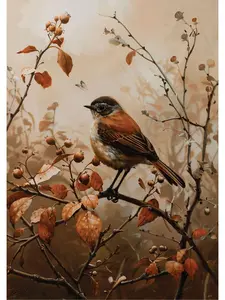 A1 Decoupage Fiber - Sunlit Songbird - 1 sheet, 23.4"x33.1"