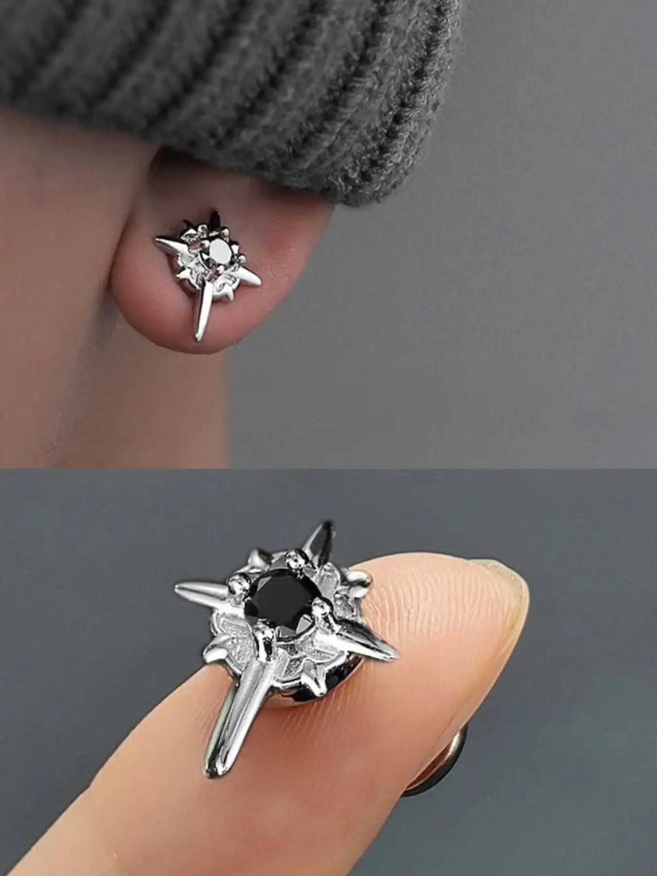 Hypoallergenic Fake Diamond Magnetic Earrings Square Stud Earrings Earring Studs Ear Clips for Men Women CZ Magnet Clip On Earrings Stainless Steel Punk Earrings Non Pierced Earring Jewelry Sparkling Ear Jewelry
