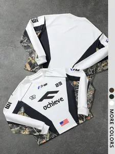 Men's Round Neck Pullover Sweater, Graphic, Casual Outdoor Wear, Comfortable Street Style, Long Sleeve Fitted Design