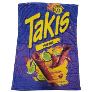 Takis Fuego Small Flannel Blanket 39 x 28" Soft Winter Blanket for Home Office, Travel, Camping & Men Gifts
