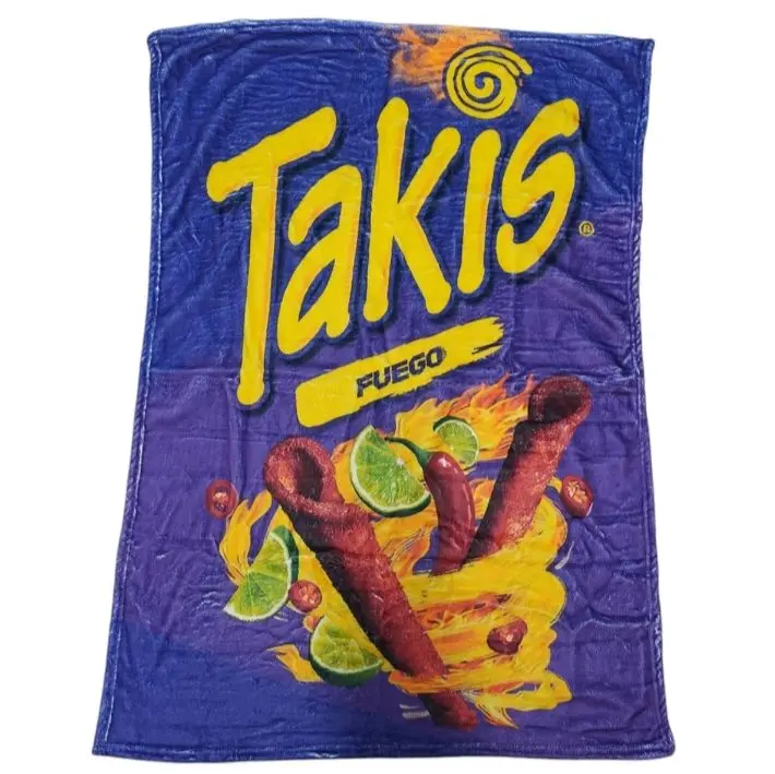 Takis Fuego Small Flannel Blanket 39 x 28" Soft Winter Blanket for Home Office, Travel, Camping & Men Gifts