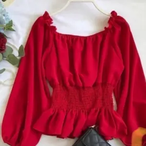 Red Sexy Woman’s Top Elastic Perfect Fit One Size Blouse Polyester