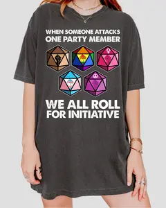 Vintage When Someone Attacks One Party Member We All Roll For Initiative Shirt, DnD Shirt, Dungeons And Dragons Shirt, Gift for Gamer