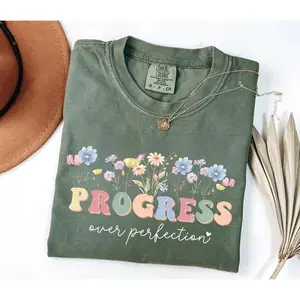 Comfort Colors Progress Over Perfection Shirt, Pediatric Therapist Apparel, Daycare Teacher Tee, Inspirational Teacher, Back To School, Occupational Teach