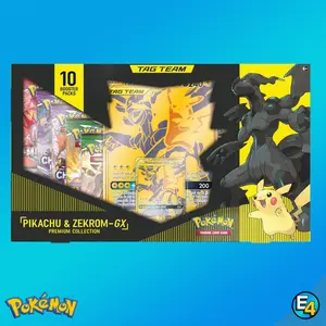 Tag Team Premium Collection Box - Promos Featuring Pikachu & Zekrom or Charizard & Reshiram