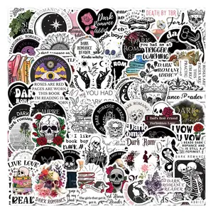 Dark Romance Themed Sticker, 63pcs/set Waterproof Self Adhesive Decor Paper, Decor Sticker for Gift Greeting Card Water Bottle Laptop Phone, Halloween