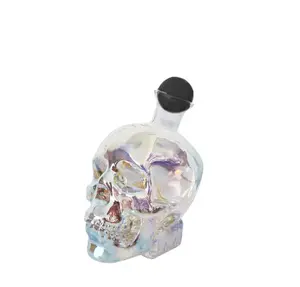 Way To Celebrate Glass Skull Shape Iridescent Decanter, 26.5oz