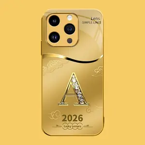 Suitable for [iPhone 14 Pro] high-end phone case🤩，choose from 26 letters of the English alphabet, each with an exquisite auspicious cloud pattern to bring you good luck YM99