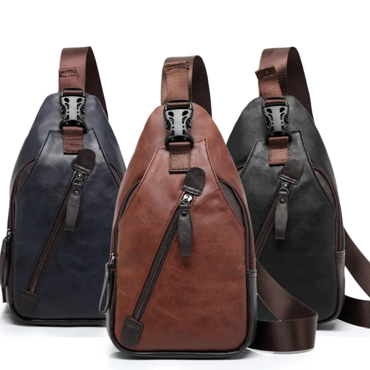 Sling Chest Fanny Cross Body Bag With Charging Port