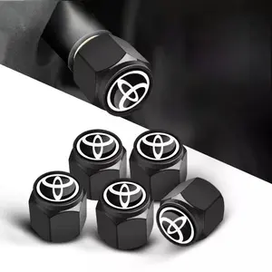 Aluminium Car Wheel Tire Valve Air Caps Stem Cover, Aluminum Dustproof Feature Accessories for Toyota Models, Durable and Reliable Design