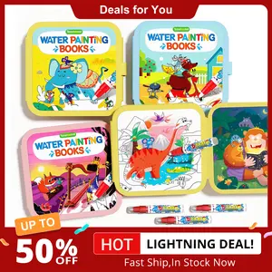 【Deals For You Days】TimeTome Water Coloring and Doodle Books for Toddlers, Paint with Water Activity Books, Travel Toys for Kids Watercolor Painting Art Supplies，quiet time activities