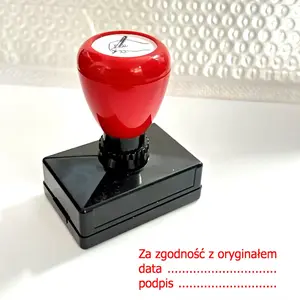 German Office Seal Stamp, Compatible with English Contracts, Business Documents, Clear Rubber Ink, Signature Space, Self-Inking