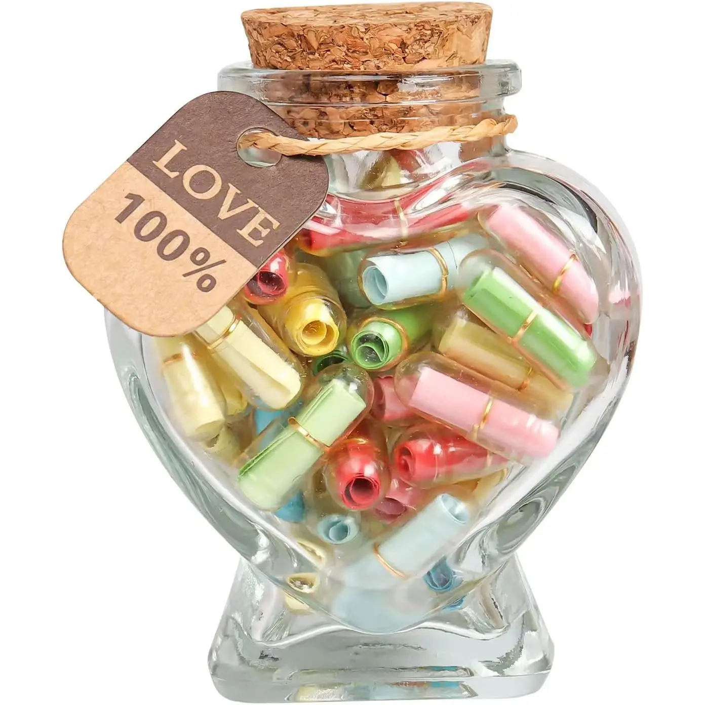 Capsule Letters Message in a Bottle,Lovely Notes Couples Gifts, Birthday Christmas Anniversary Valentines Mothers Day Gifts,Fathers Day. (Transparent Color 51PCS)