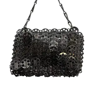 Pre-owned Paco Rabanne Metal Clutches & Wristlets Black Nano Chain Shoulder Bag