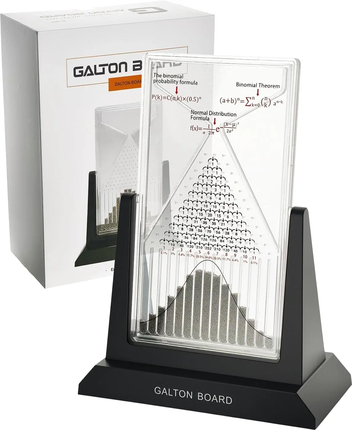 Galton Board Ball Drop Toy - STEM Educational Math Toy, Precision Statistical Learning Device, Normal Distribution Demonstrator, Statistical Methods Demonstration Tool for Ages 8+, Classroom Use, Graduation Gift