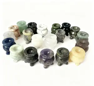 Cauldron Carvings of Various Materials 4cm Compact Unique Decor for Home or Travel