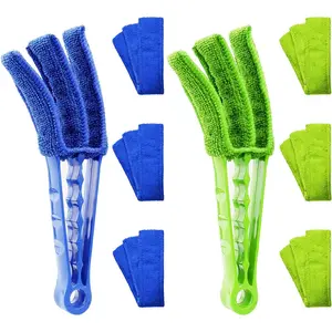 2 Pack Window Blind Cleaner Duster Tool with 6 Each Microfiber Sleeves, Blind Cleaner Tools for Window Blinds, Jalousie Shutter, Air Conditioner