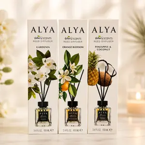 Alya Reed Diffuser Nature's Scents 3.4 FL OZ 100 ML Rich Scent for Cozy Home Fragrance Enhancing orange Blosson Gardenia pineapple coconut