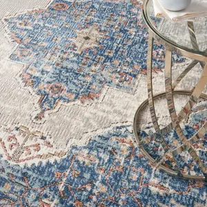 Nourison Concerto Traditional Center Medallion Indoor Area Rug - Bedroom-Friendly, High Cut-Pile, Ornamental Border, Fade Effect Resistance