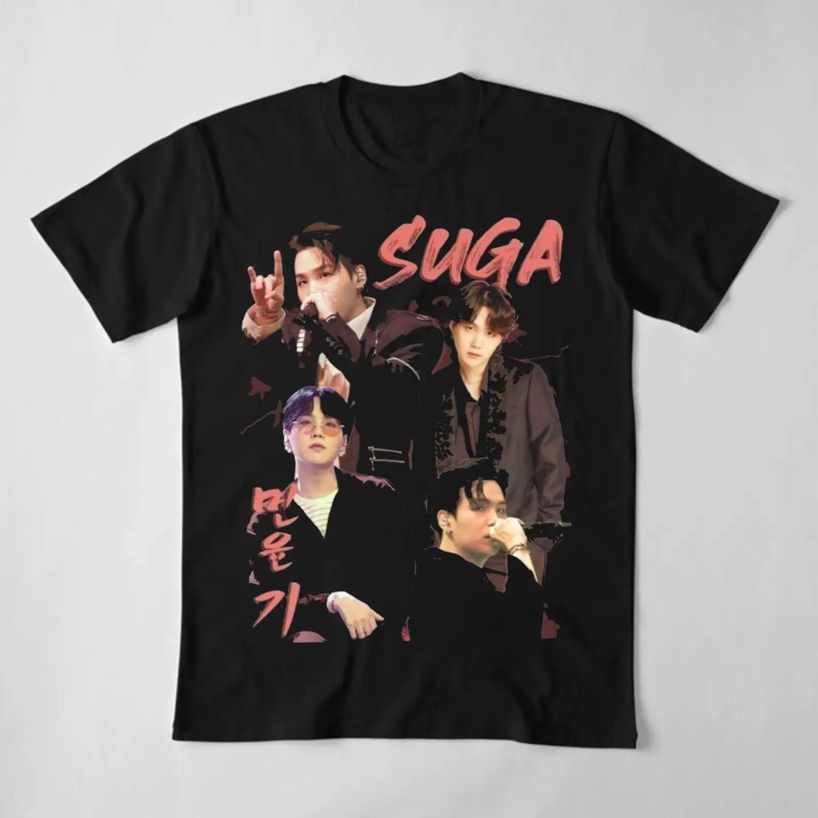 Suga Hangul Text Stage Collage Kpop Rap T-Shirt – Agust D Music Fan Graphic Tee