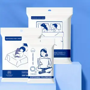 4pcs Portable Bedding Set for Travel& Camping- Disposable Sheets and Quilt Covers, Perfect for Hotels, RVs, and Outdoor Adventures- Sustainable Non-Woven Fabric, White