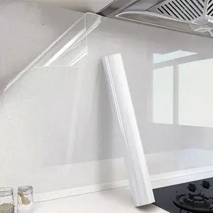 Clear Self-Adhesive Protective Film Roll, Easy to Clean Furniture Surface Cover, Quick Install and Peel for Countertops and Desktops