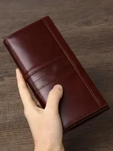 Women's Genuine Leather Vintage Rfid Long Wallet, Leather Cowhide Wallet, Durable Fashion Wallet, Large Capacity Zipper Handbag, Fashion Travel Coin Purse Credit Card Holder Gift