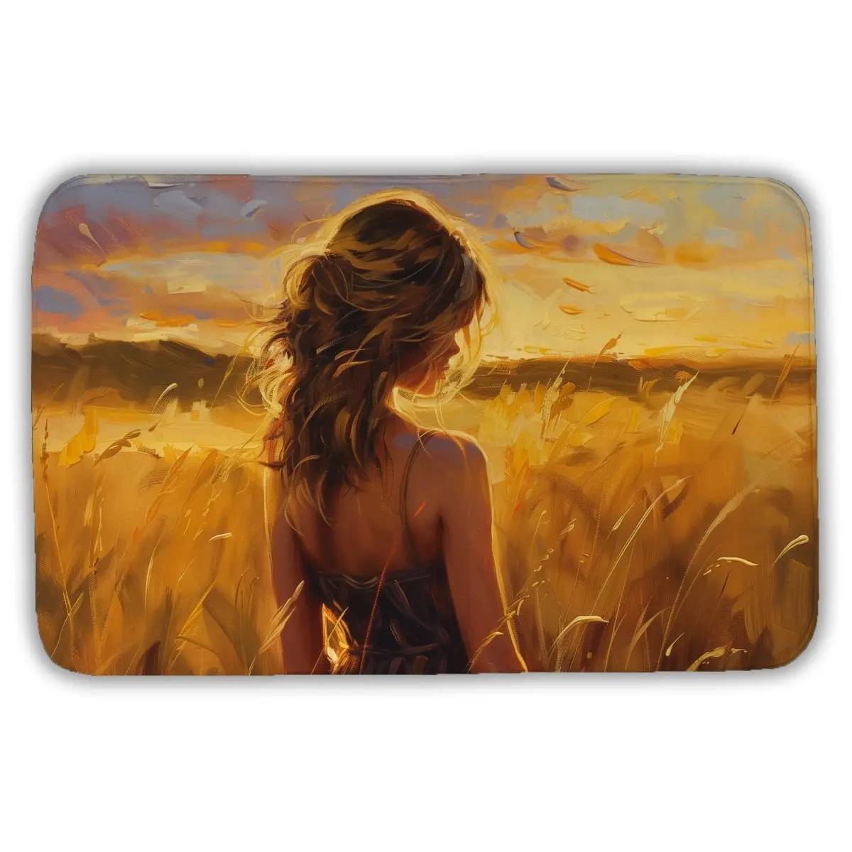 MWW C1BM2134Q589N4 Modern Luxury Rectangle Bath Mat, 21x34 in., Durable, Absorbent, Warm, Field Gold, Machine Washable, Elegant Bath Decor for Shower Area Use