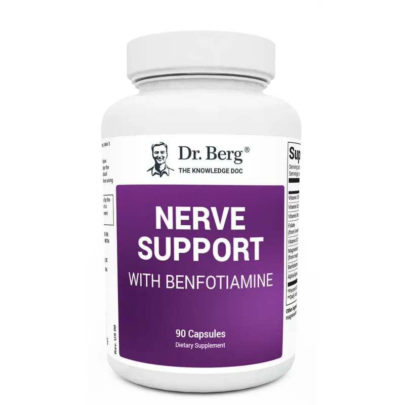 Nerve Support with Benfotiamine - 90 Capsules Edible Supplement Healthcare Fitness Dietary Optimum Vitamin