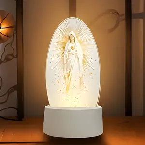 Saint Mary Prayer Decorative Night Light, Oval Warm Light Design, Suitable for Living Room, Kitchen, Office, Bedroom, Holiday Decorations