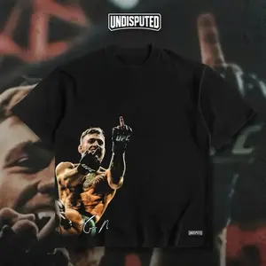 UNDISPUTED Conor "The Notorious" McGregor Signature Heavy Cotton T-shirt MMA Shirt, UFC Tee For Pound Shirt MMA Fan Apparel Pump Cover Direct-to-garment Printing