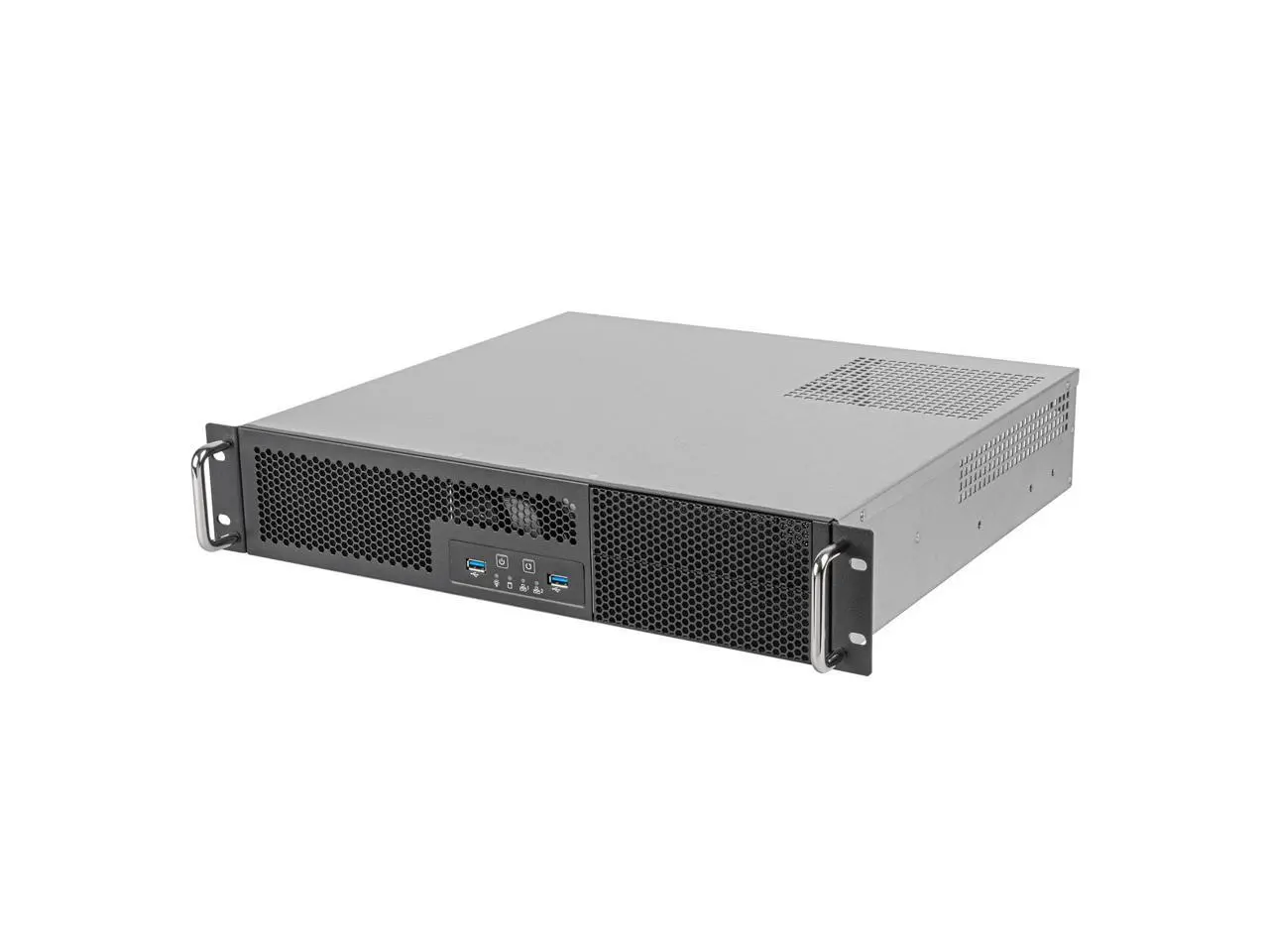 Silverstone RM23-502-MINI 2U dual 5.25" drive bay Micro-ATX rackmount industrial server chassis with USB 3.1 Gen1 interface
