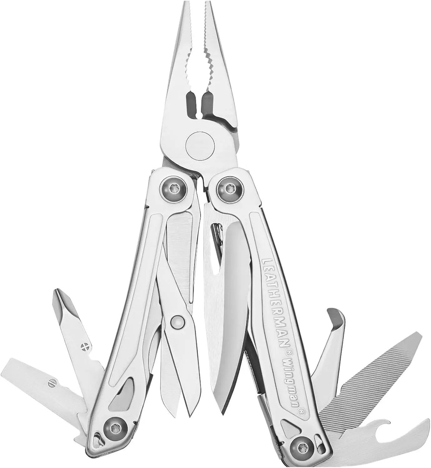 LEATHERMAN Wingman Multi-Tool with Spring-Action Pliers, Scissors & One-Hand Opening Blade - Affordable EDC Tool with 25-Year Guarantee, Stainless Steel Design for Everyday Use