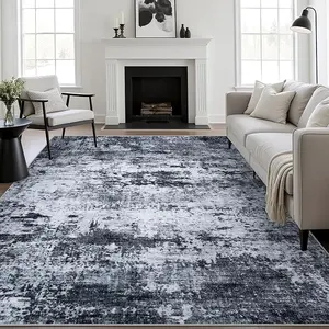 Area Rug Living Room Rug: Washable Modern Abstract Soft Thin Rug Indoor Floor No Slip Stain Resistant Carpet for Bedroom Dining Room Farmhouse Nursery Home Office